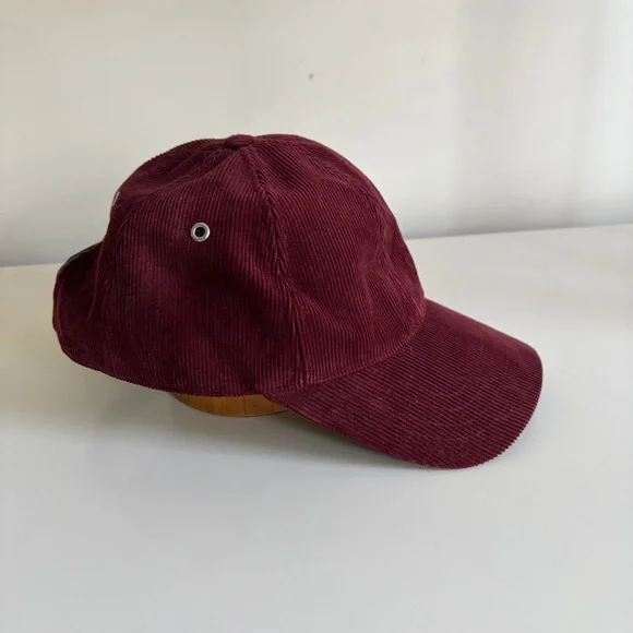 AMI de Coeur Paris Alexandre Mattiussi Baseball Cap Burgundy Corduroy Velvet Hat